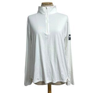 Bloq-Uv White Long Sleeve 1/4 Zip Pullover Shirt X-Large Womens Activewear